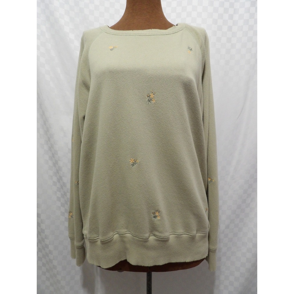 AERIE Embroidered Floral Crewneck | M
